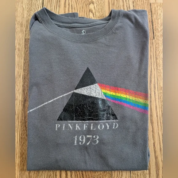 Pink Floyd 1973 Prism Band Tee - Charcoal Gray - Picture 1 of 4
